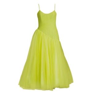 Zac Posen Green Spaghetti Strap Midi Sundress